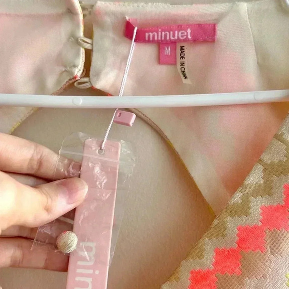 Minuet Aztec Print Neon and Gold Cocktail Dress, Open Back Dress, Medium - Picture 5 of 16